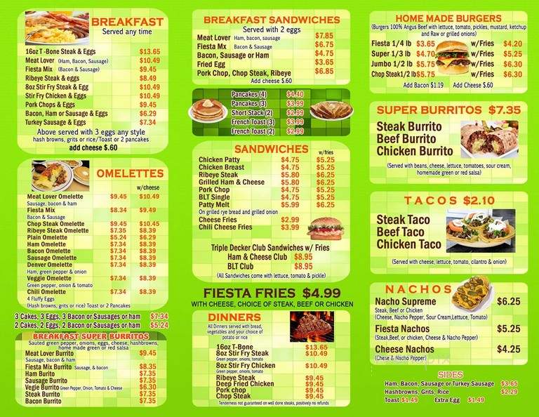 Fiesta Burger Heaven - Chicago, IL menu_pic
