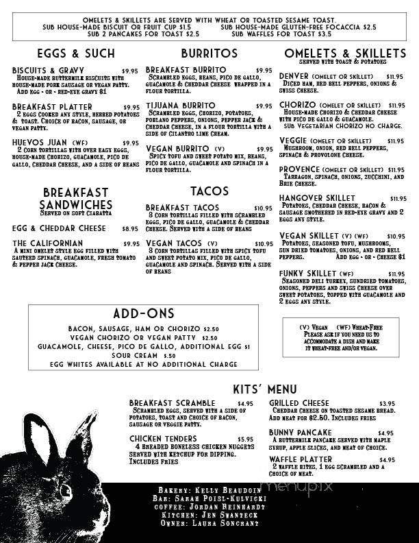 The Growling Rabbit - Chicago, IL menu_pic