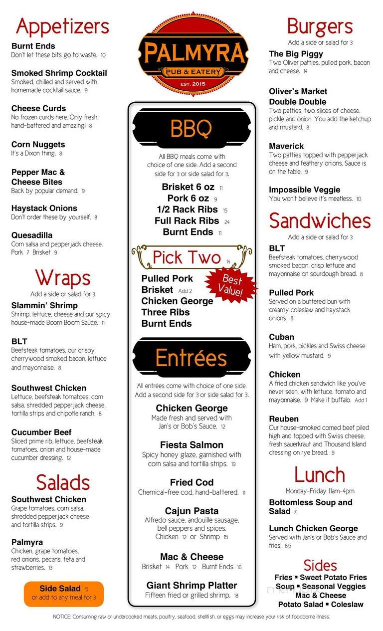 That Place On Palmyra - Dixon, IL menu_pic