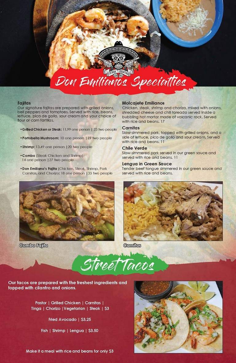 Don Emilianos Restaurante Mexicano - Saint Louis, MO menu_pic