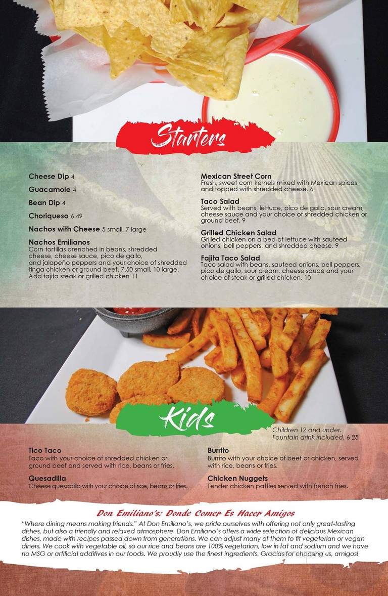 Don Emilianos Restaurante Mexicano - Saint Louis, MO menu_pic