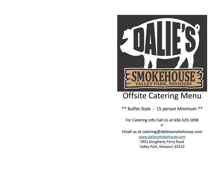 Dalie's Smokehouse - Valley Park, MO menu_pic