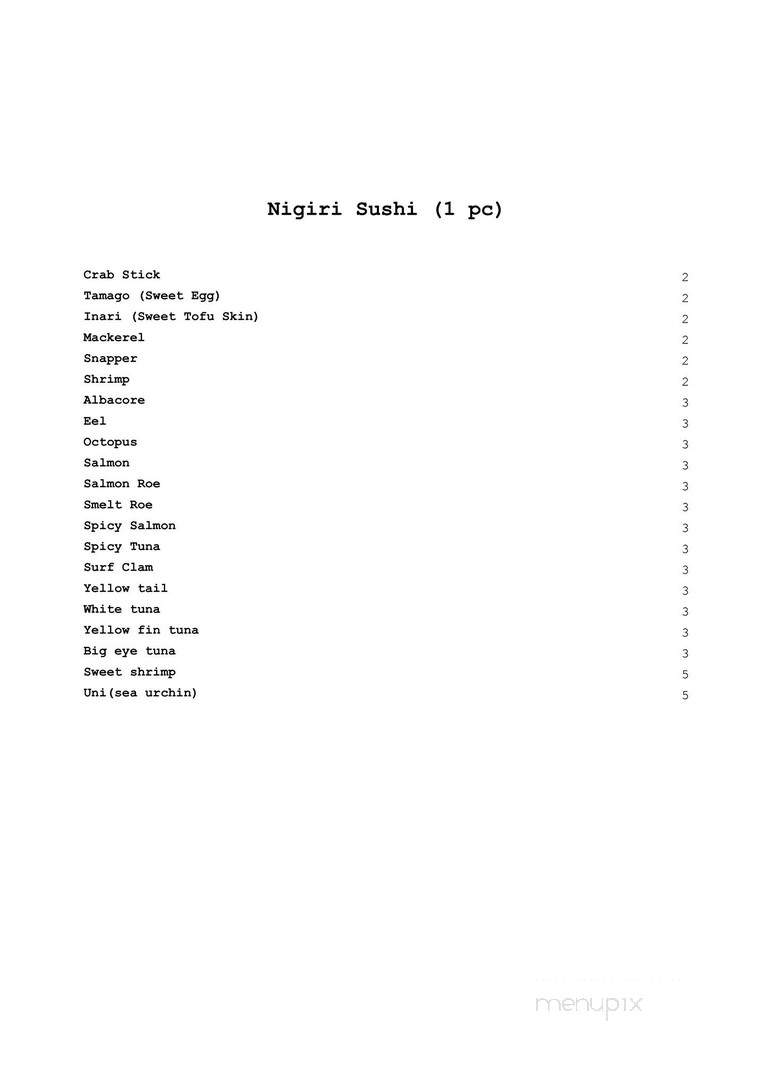 Sushi Station - Webster Groves, MO menu_pic