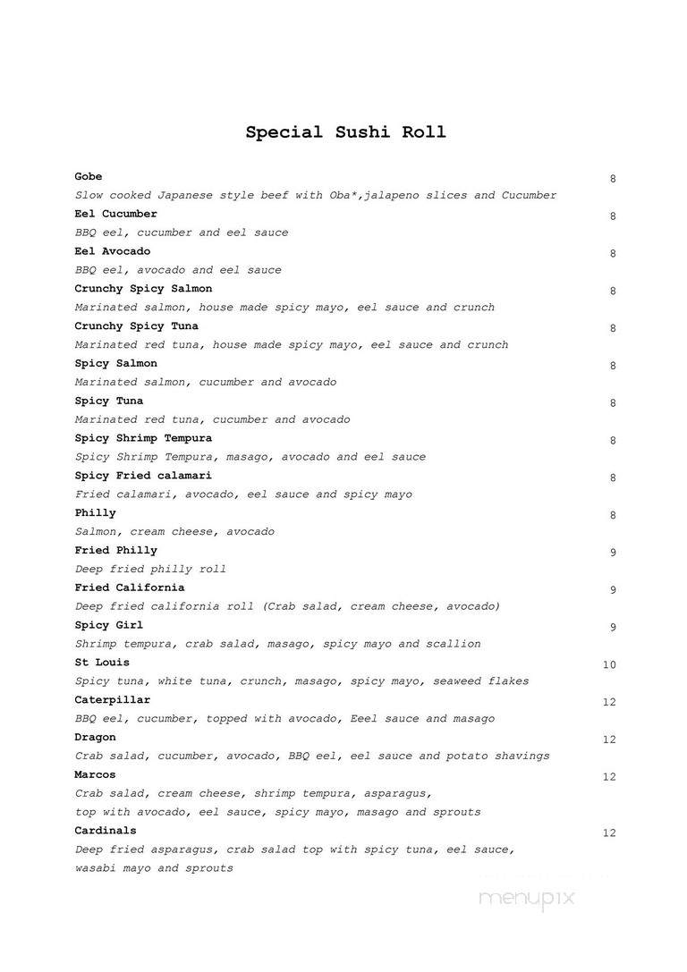 Sushi Station - Webster Groves, MO menu_pic