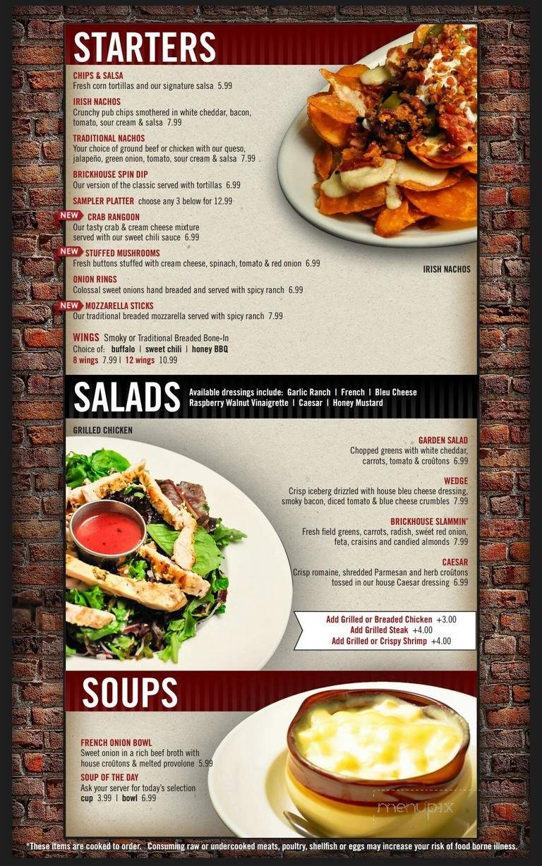 Brickhouse Bar and Grill - Brookfield, MO menu_pic