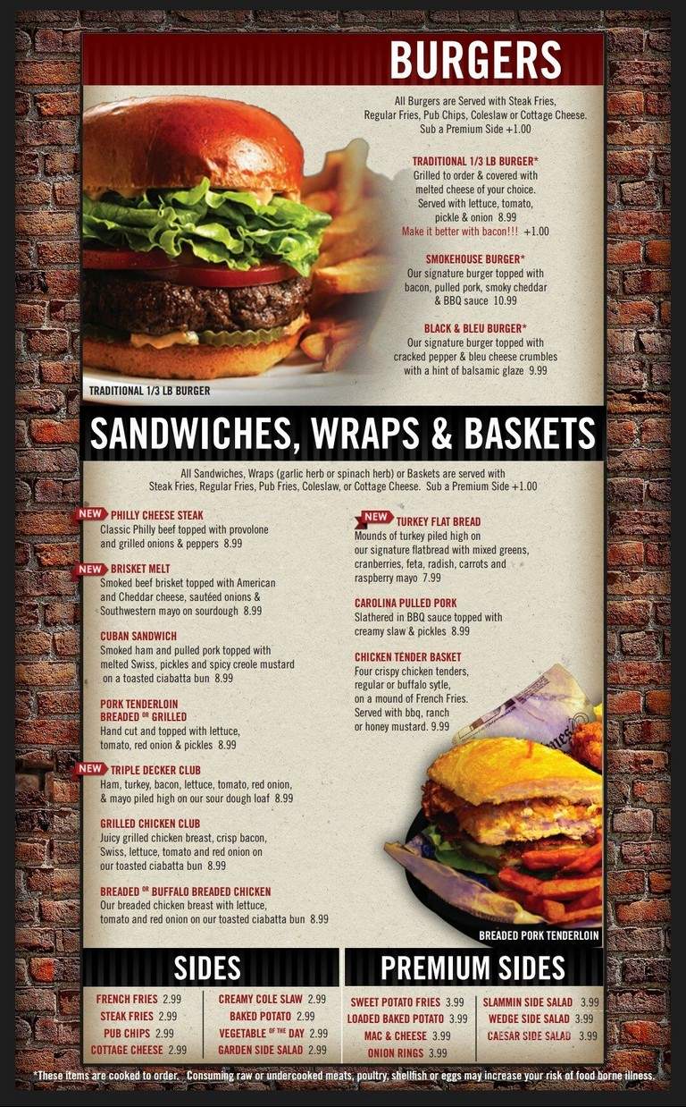 Brickhouse Bar and Grill - Brookfield, MO menu_pic