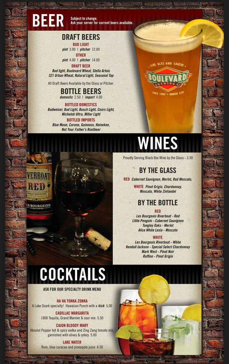 Brickhouse Bar and Grill - Brookfield, MO menu_pic
