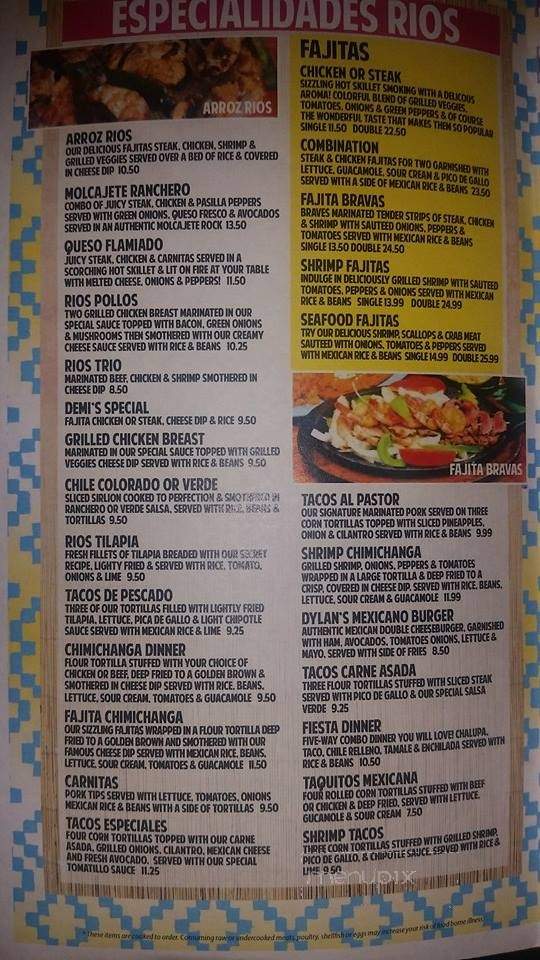 Dos Rios - Eminence, MO menu_pic