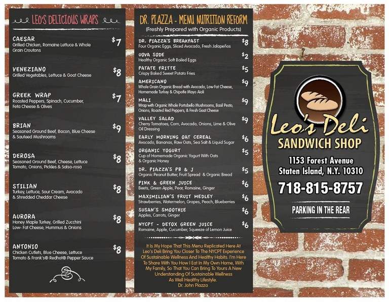 Leo's Deli - Riverside, MO menu_pic