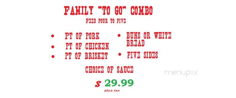 Blacksheep Joe's BBQ - Yellville, AR menu_pic