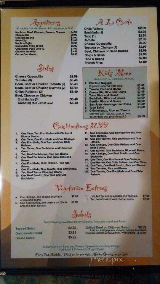 Tejavan Mexican Restaurant - Beloit, KS menu_pic