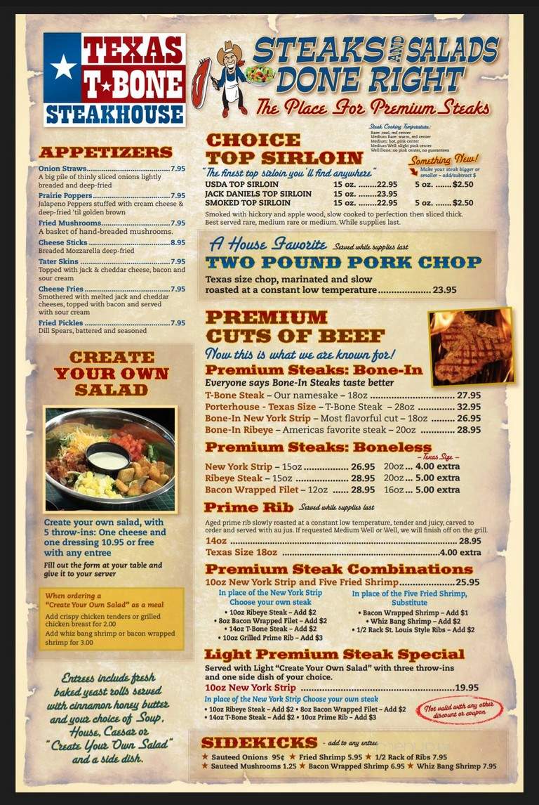 Texas T-bone - Lincoln, NE menu_pic