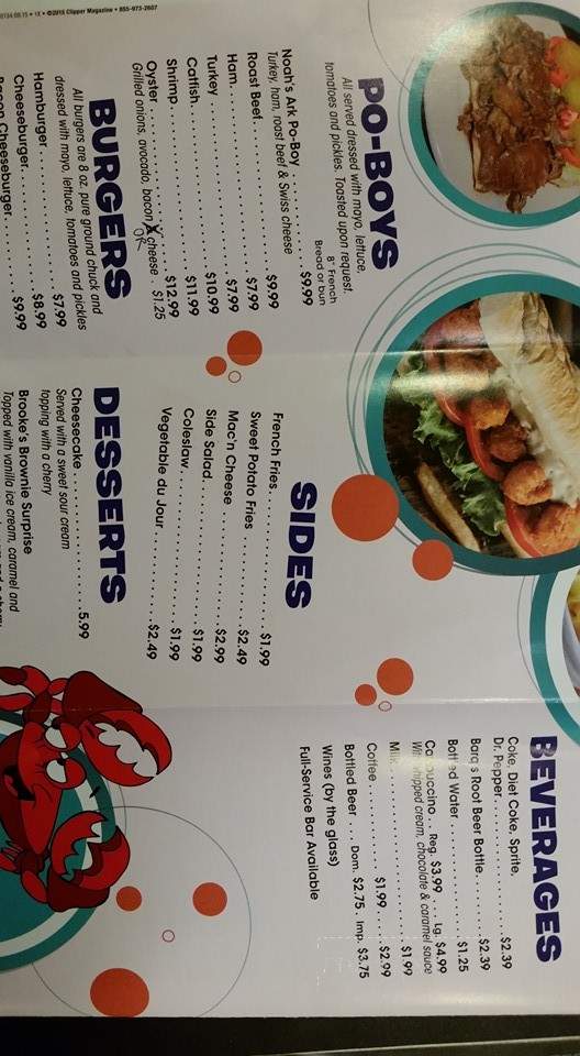 The Stuffed Crab - Metairie, LA menu_pic