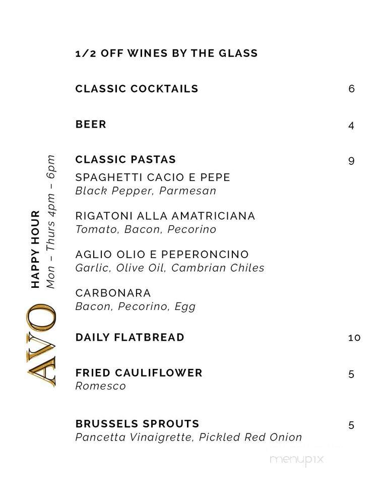 Avo - New Orleans, LA menu_pic