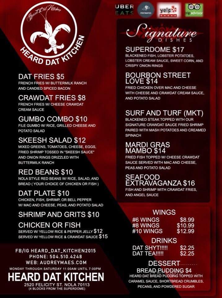 Heard Dat Kitchen - New Orleans, LA menu_pic