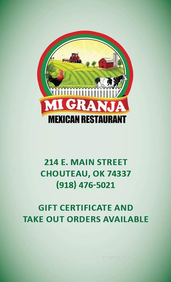 Mi Granja - Chouteau, OK menu_pic