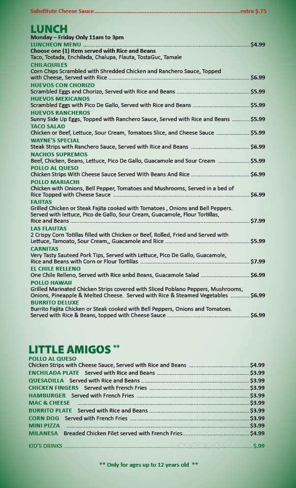 Mi Granja - Chouteau, OK menu_pic