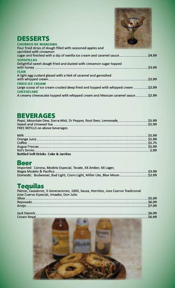 Mi Granja - Chouteau, OK menu_pic