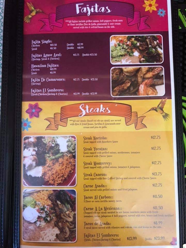 El Sombrero Mexican Grill - Watts, OK menu_pic