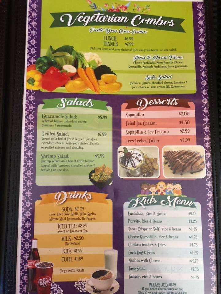 El Sombrero Mexican Grill - Watts, OK menu_pic