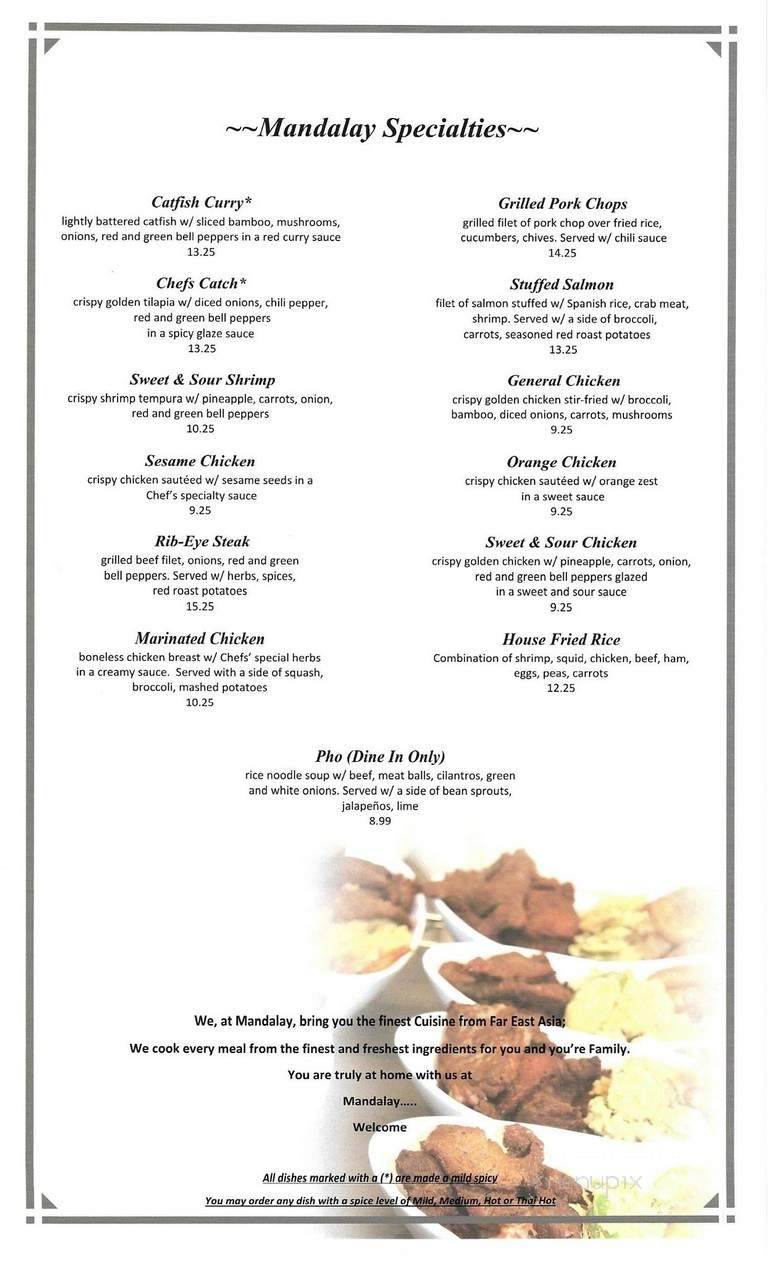 Mandalay Asian Cuisine - Farmington, AR menu_pic