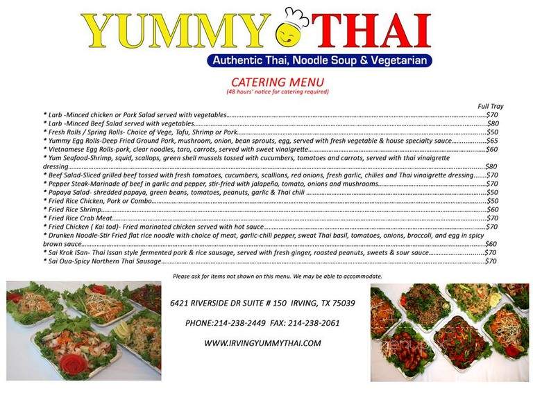 Yummy Thai - Irving, TX menu_pic