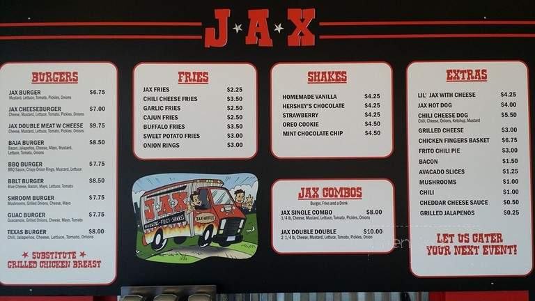 JAX Burgers Fries Shakes - The Woodlands, TX menu_pic