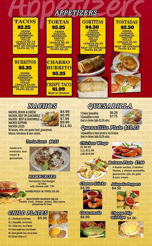 El Charros Restaurant - Beeville, TX menu_pic