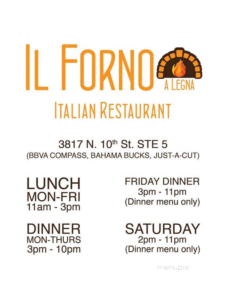 Il Forno A Legna - McAllen, TX menu_pic