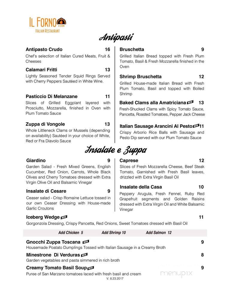 Il Forno A Legna - McAllen, TX menu_pic