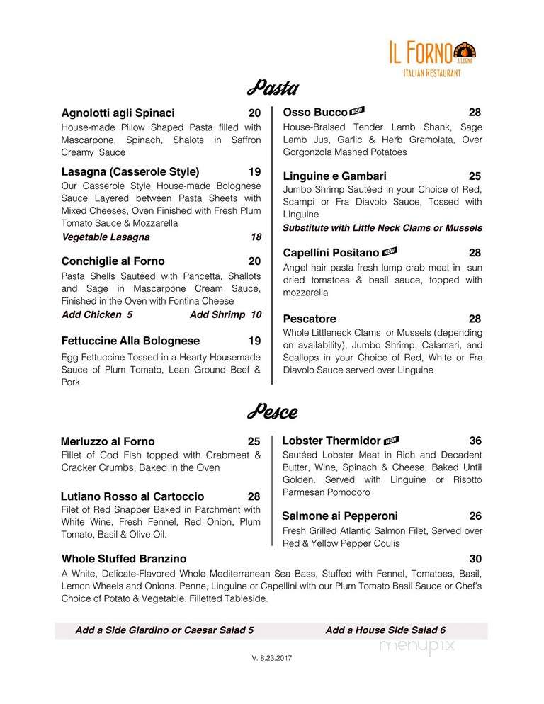 Il Forno A Legna - McAllen, TX menu_pic