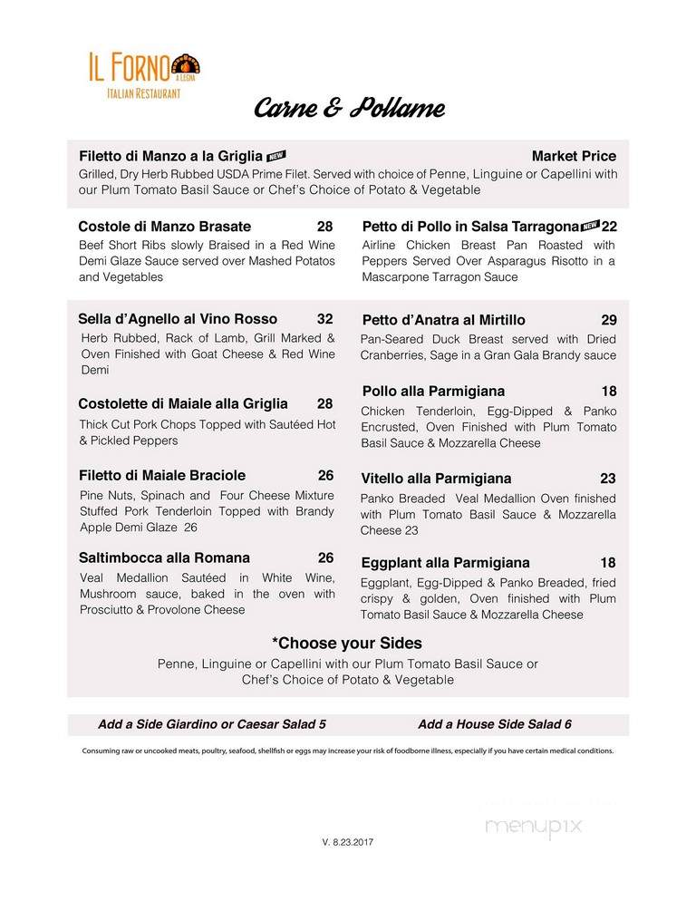 Il Forno A Legna - McAllen, TX menu_pic