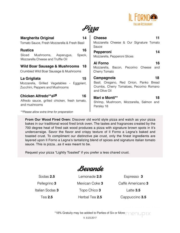 Il Forno A Legna - McAllen, TX menu_pic