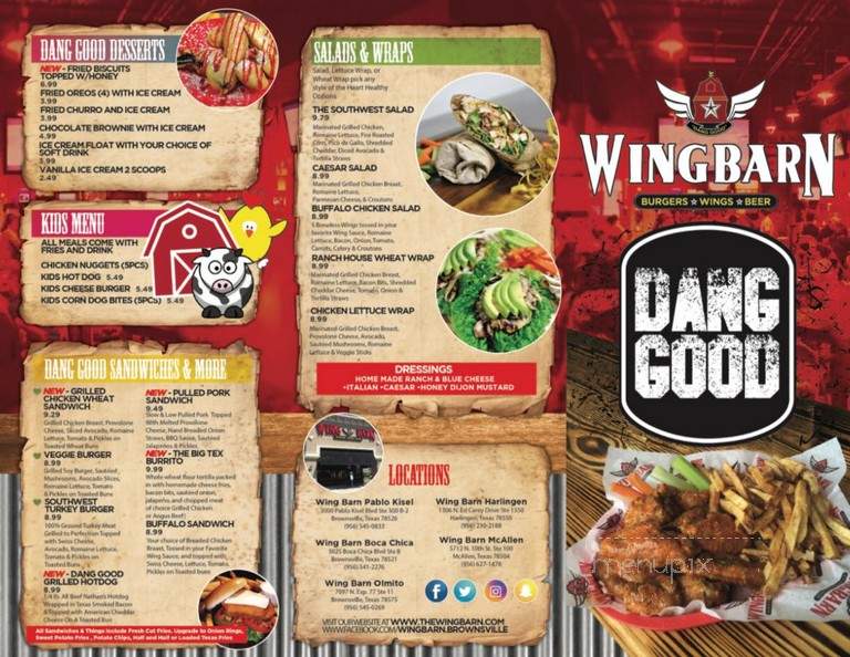 Wing Barn - Harlingen, TX menu_pic