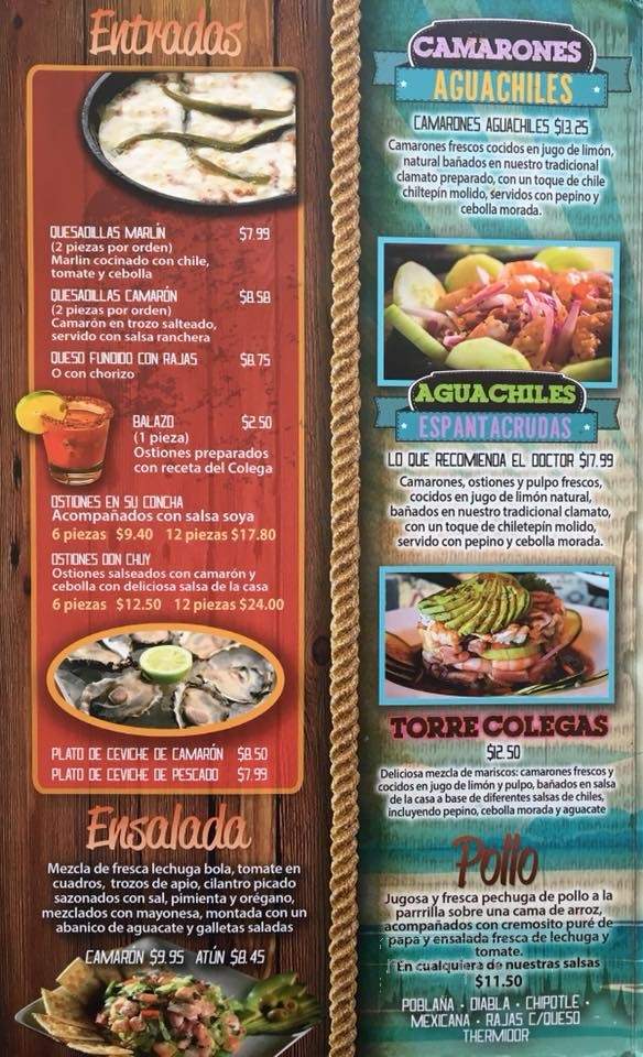 Los Colegas - El Paso, TX menu_pic