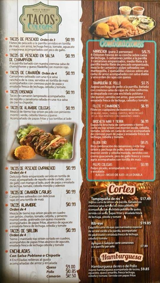 Los Colegas - El Paso, TX menu_pic