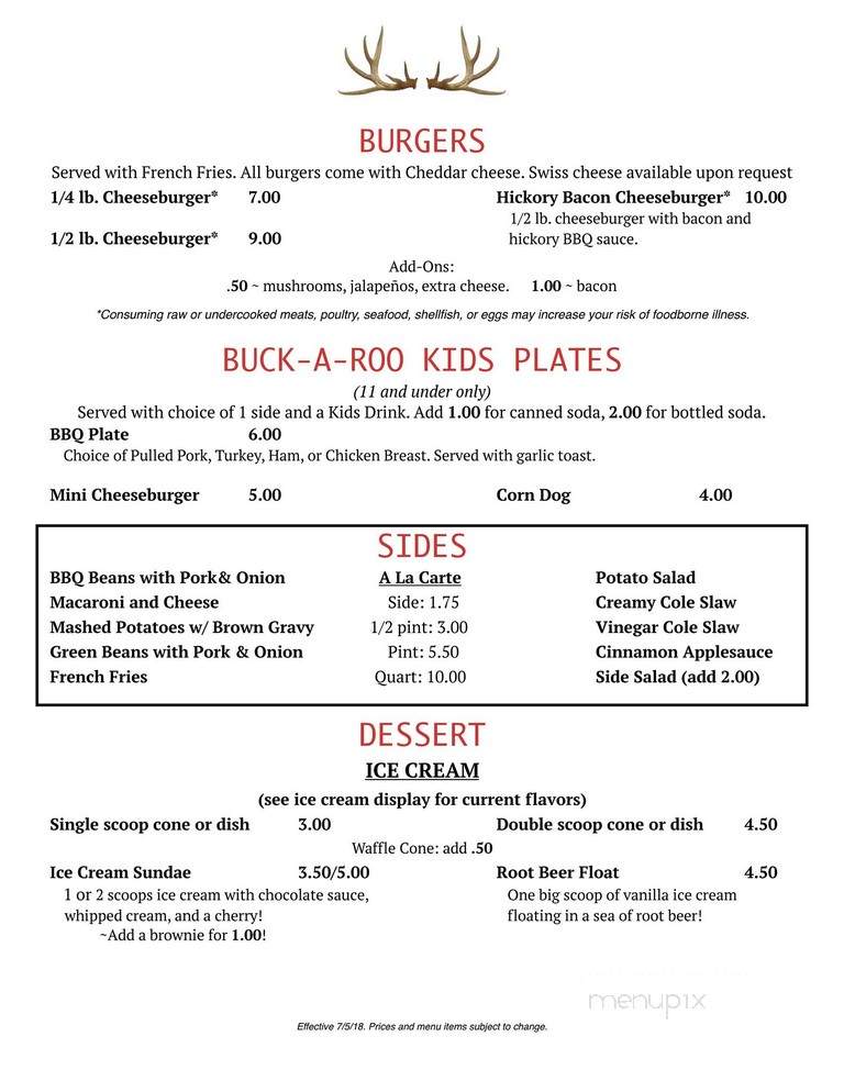 Buck's BBQ & Grill - Lakewood, CO menu_pic