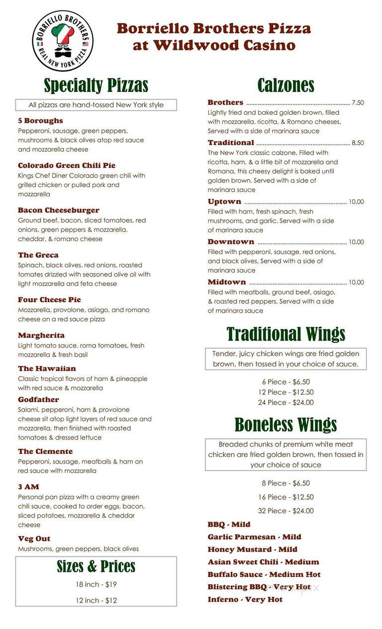 Borriello Brothers Pizza - Cripple Creek, CO menu_pic
