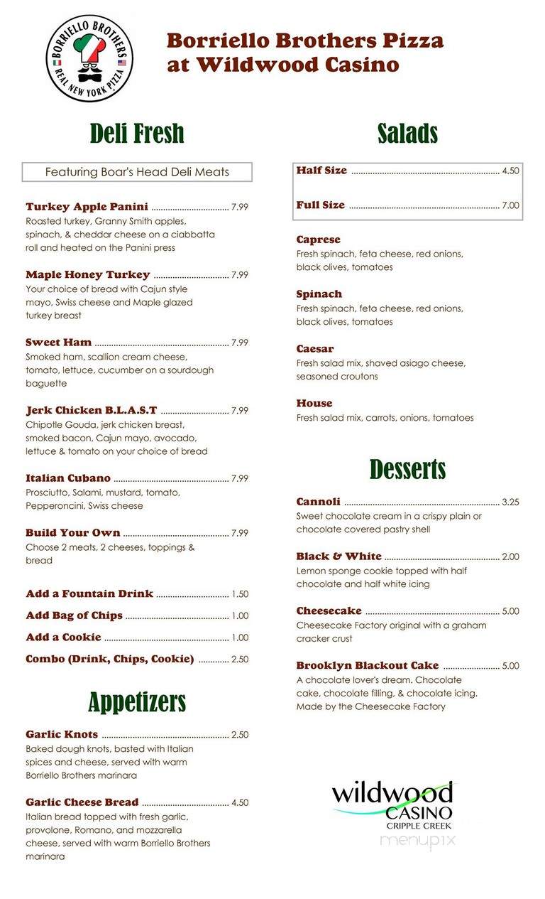 Borriello Brothers Pizza - Cripple Creek, CO menu_pic