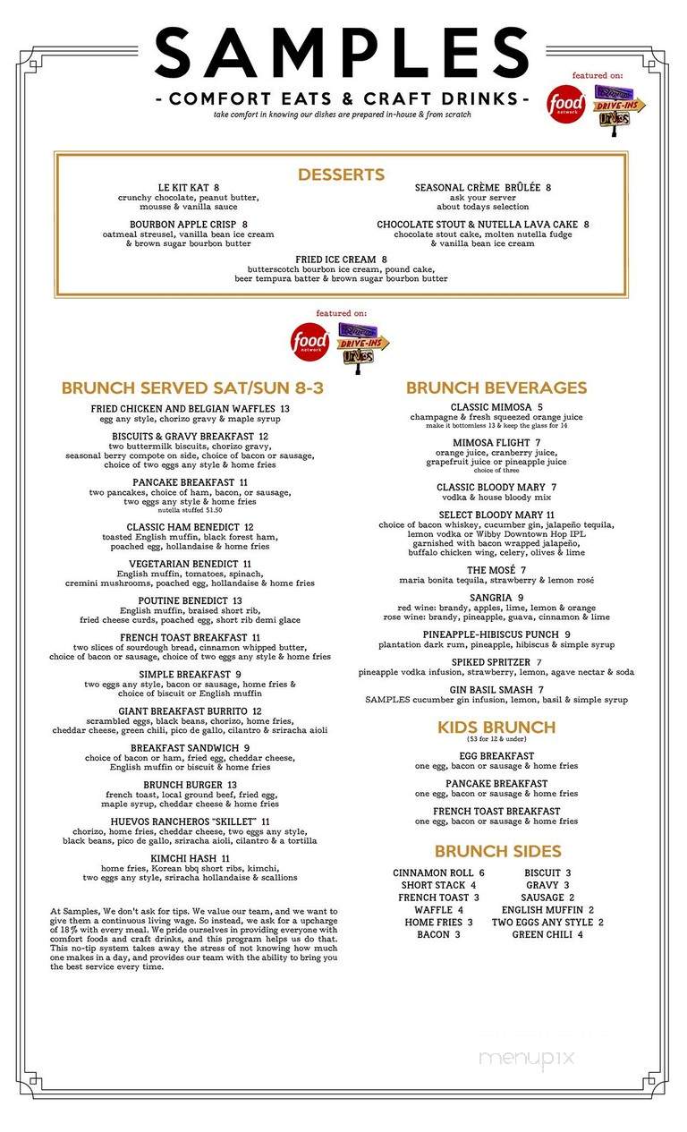 Samples World Bistro - Longmont, CO menu_pic