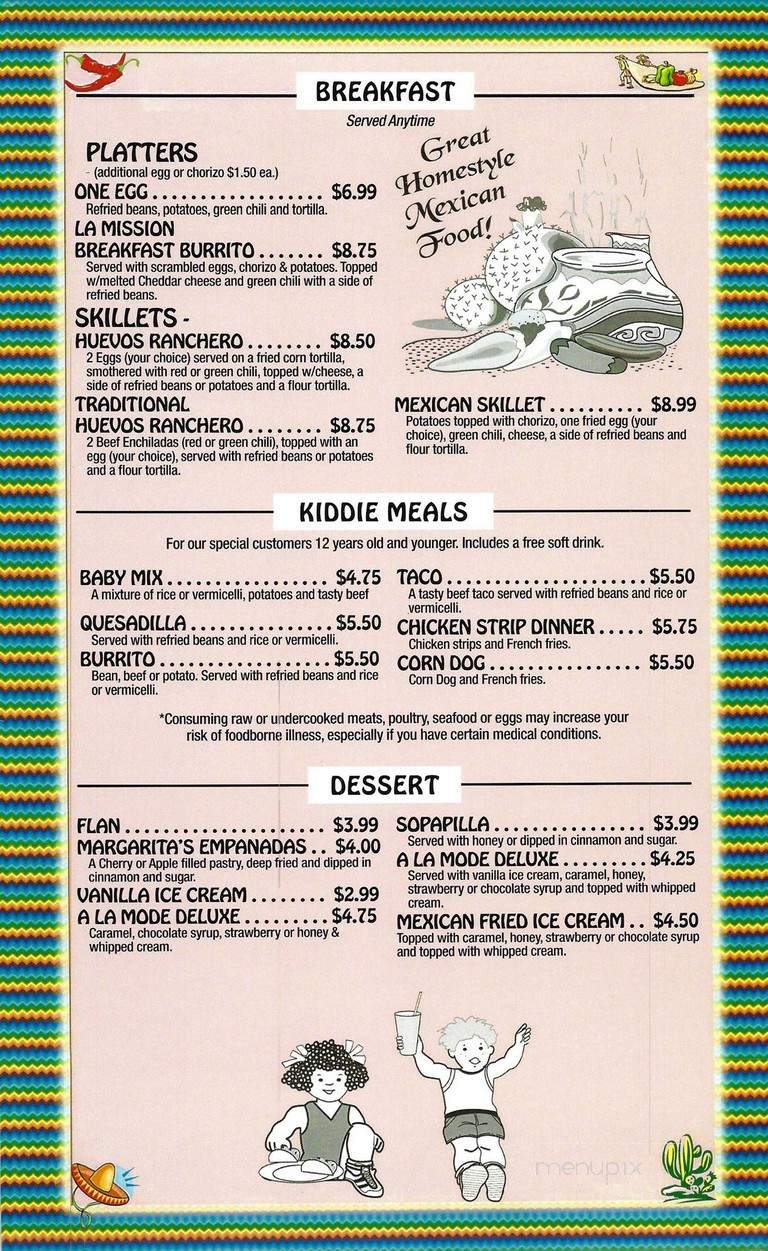 La Mission - Peyton, CO menu_pic