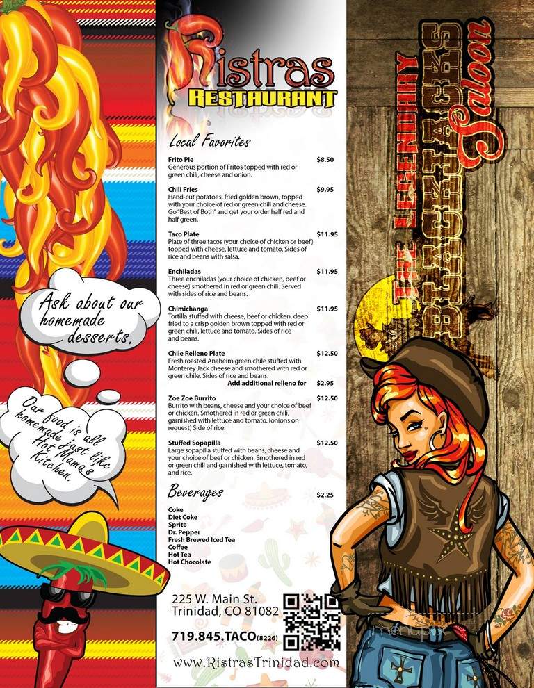 Ristras Restaurant and Cantina - Trinidad, CO menu_pic