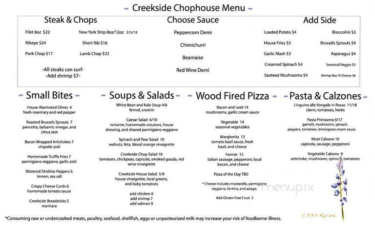 Creekside Restaurant - Montrose, CO menu_pic