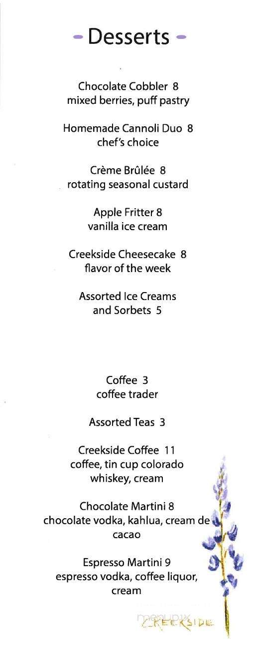 Creekside Restaurant - Montrose, CO menu_pic
