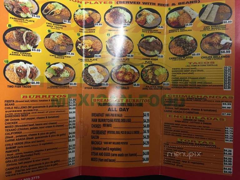 Ponchos - Rock Springs, WY menu_pic