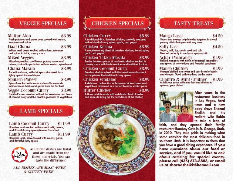 Bombay Cafe - Cedar City, UT menu_pic
