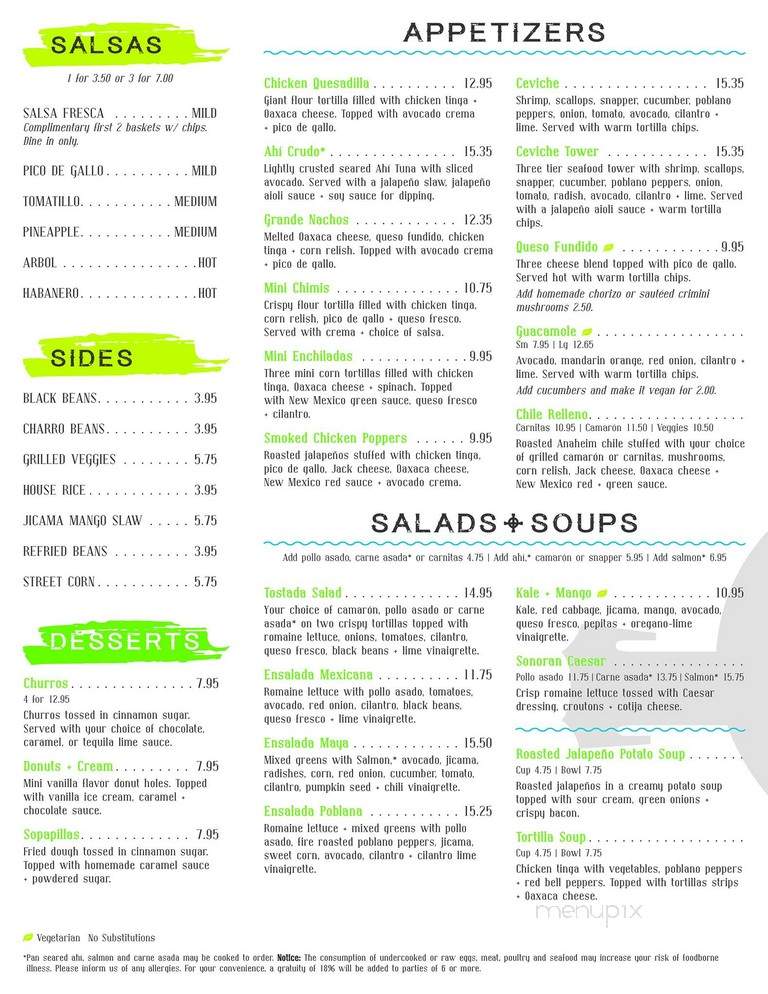 Salt & Lime Modern Mexican Grill - Scottsdale, AZ menu_pic