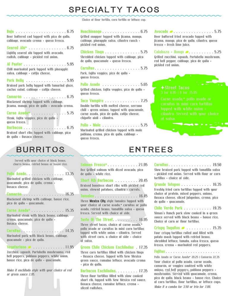 Salt & Lime Modern Mexican Grill - Scottsdale, AZ menu_pic
