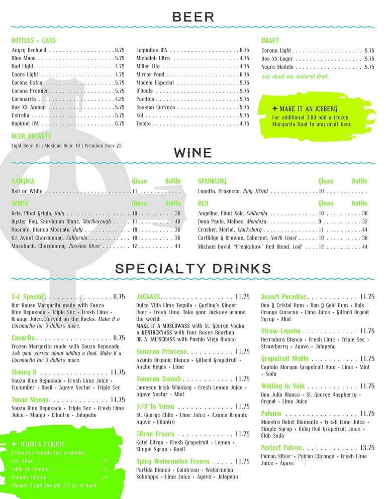 Salt & Lime Modern Mexican Grill - Scottsdale, AZ menu_pic