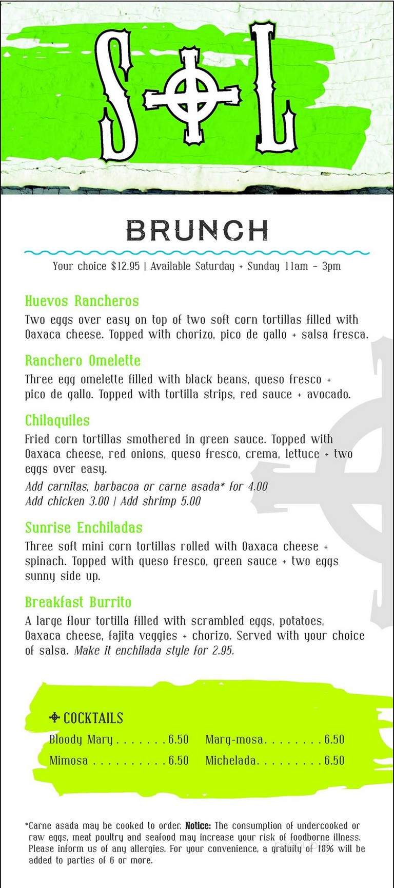 Salt & Lime Modern Mexican Grill - Scottsdale, AZ menu_pic